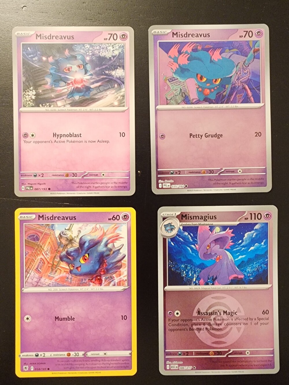 Psychic Misdreavus & Mismagius Card Lot